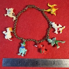 1940s Celluloid Plastic Pinocchio Walt Disney Character Charm Bracelet Jiminy picture