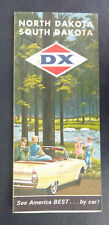 1964 North Dakota South Dakota road map DX  D-X oil gas picture