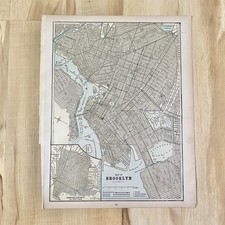 Antique Map of Brooklyn 1893 Wall Decor New York Americana Historical Heritage picture