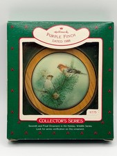 PURPLE FINCH..HALLMARK 1988 7TH IN WILDLIFE COLLECTION NEW CHRISTMAS ORNAMENT picture