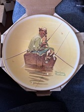 Gorham Norman Rockwell Four Seasons Fishing Limited Edition Plate 1976 picture