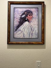 Native American Jonnie K. Kostoff Signed Young Female Framed Art Print picture