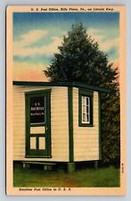U.S. Post Office Bills Place Pennsylvania Vintage Unposted Linen Postcard picture
