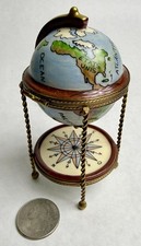 Authentic Hand Painted Limoges Parry-Viellie Bar/Globe Box picture