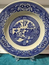 Vintage Blue Willow Willow Ware 9.25 Inch Lunch Plate By Royal China Underglaze picture