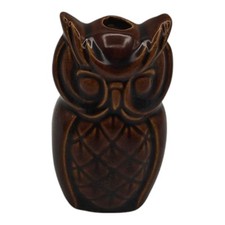Vintage Ceramic Brown Owl Toothpick Holder picture
