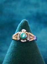 02 Vintage Sterling Navajo Turquoise Thunderbird Ring Size5.5 picture
