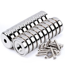 Neodymium Cup Magnets 16mm Countersunk Hole Heavy Duty 20Pcs Mounting Tools picture
