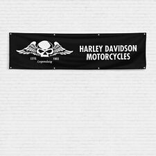 For Harley Davidson Motorcycle Enthusiasts 2x8 ft Flag Garden Garage Wall Banner picture