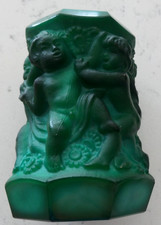 Desna Malachite Green glass vase Pay full Cherubs picture