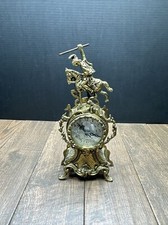 VINTAGE PORTUGAL Bronze Mantel Clock picture
