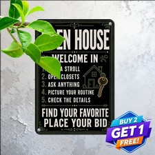 Welcome Fall In Love With Home Quote Vintage Metal Tin Sign Wall Art picture