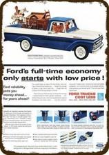 1962 FORD F100 STYLESIDE Pickup Truck Vintage-Look DECORATIVE REPLICA METAL SIGN picture