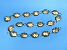 NOS Vintage Navajo R Tulley Sterling Silver Oval Links Concho Belt j 94.1g scrap picture