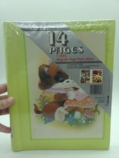 VTG Retro Green Magnetic Photo Album Puppy Dog Honey Bee Mushroom 80s Kid Galaxy picture