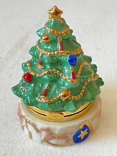Lenox China Treasures Christmas Tree Hinged Trinket Box with Gold Accents picture