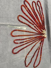 10 Vintage Ruby Blood Red Chinese Peking Glass Trade BEADs #117 picture