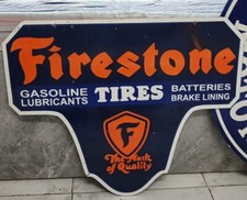 FireStone Tires Porcelain Enamel Metal Sign 24x20 Inches Double side picture