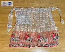 Vintage 50s Gay Lady Wataseal Vinyl Apron Cherries Novelty EX VGC picture