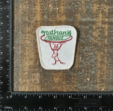 Vintage Nathan’s Famous Hot Dogs Coney Island Brooklyn NY Sew-On Patch NOS 1970s picture