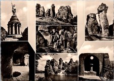 Externsteine Rock Formations Monument Teutoburger Stamp Real Photo RPPC Postcard picture