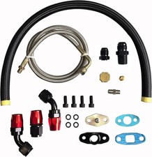 Turbocharger Turbo Charger Oil Feed and Drain Return Line Kit for T3 T4 GT35 T70 picture