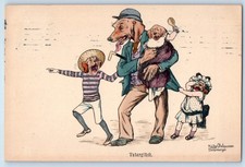 c1910's Anthropomorphic Hound Dogs Puppy Hamburg Germany Antique Postcard picture