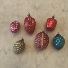 Vintage Antique Berry Christmas Ornaments lot of 6 picture