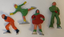 4 Vintage Barclay Manoil Lead Ice Skaters Figurines 2.5 In Putz Holiday Village picture