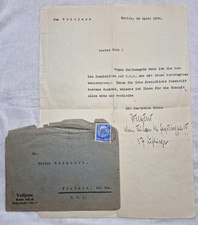 1934 Josef Veltjens German WWI Fighter Ace 35 Victories Signed Letter to USA picture