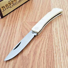 Roper Knives Tumbleweed Folding Knife 1065 Carbon Steel Blade Smooth Bone Handle picture