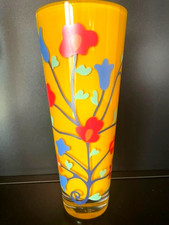 Italian Modern Yellow Glass Flower Vase By Sottsass Associati HWC Collection VTG picture