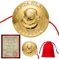 Santas Lost Button Extra Large Gold 1.5 Inch Diameter Letter Velvet Bag Decor picture