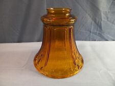 Amber Glass Ceiling Light Fixture Fan Lamp Shade Ribbed Scroll Design picture