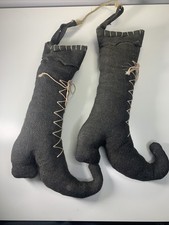 Handcrafted Primitive Witch Boots Halloween Fall Decor Hanging picture