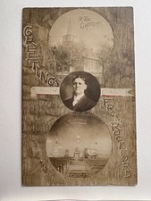 Antique RRPC Rockford Ohio ME Church Interior & Rev W.W. Curl Photo Postcard picture