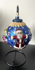 1998 Vintage Christopher Radko Ornament CIRCLE OF CHEER Large Blue Santa picture