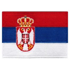 SERBIA FLAG PATCH EMBLEM Belgrade Srbija embroidered iron-on badge YUGOSLAVIA picture