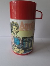 VTG 1981 Little Orphan Annie Thermos By Aladdin Ind. Inner Lid & Outer Cup Lid picture