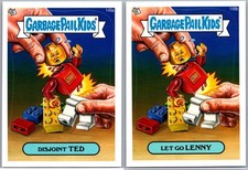 Lego x Garbage Pail Kids Mini Figure Spoof 2-Card Set Ted & Lenny picture
