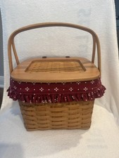 2005 Longaberger Picnic Style Baskets w/Liner & 2 protectors picture