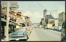 Canada TRENTON Ontario Postcard 1974 Dundas Street Drugstore Old Cars picture