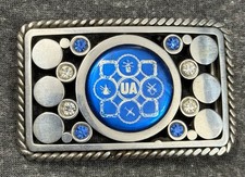 VTG UA Handmade Blue Logo Belt Buckle Plumbers Pipefitters Steamfitters HVAC picture