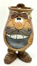 Robert Eakin Signed Funny Face Mug 7” Stoneware Stein picture