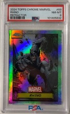 2024 Topps Chrome Marvel RHINO #69 Refractor PSA 8 picture