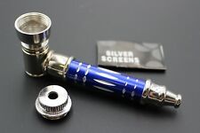 ORIGINAL BLUE METAL Smoking Pipe w/Lid Tobacco Pipe Metal pipe ALL METAL Pipes picture