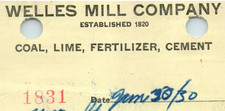 1930 WYALUSING PA WELLS MILL CO COAL LIME INVOICE BILLHEAD LETTERHEAD Z7745 picture