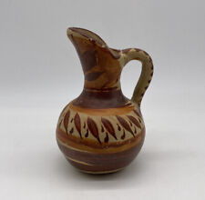 Vintage Handmade Pottery Small Jug Pitcher Made In Mexico picture