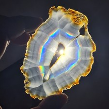 Bulk 4 Pcs Beautiful Iris Rainbow Agate Rainbow Slice - 4 Pcs Iris Agate Slab picture