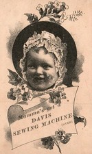 1880s-90s Machine Mamma's got a The Davis Sewing Machine Baby Girl Boston picture